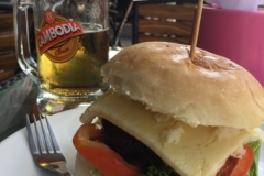 8258 5-5-19  Cambodia beer and a burger